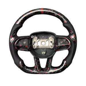 Nuevo Volante Deportivo de Fibra de Carbono Forjada con Agarre de Cuero Perforado para Dodge Challenger - Product Image 1