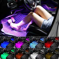 Lampu Ambient Mobil Universal Berkualitas Tinggi 5050 RGB LED Kontrol Jarak Jauh via Aplikasi Nirkabel Musik USB 12V Lampu Interior