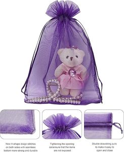 Gift Bag Samples 100pcs Organza Bags Drawstring Mesh Jewelry Pouches Sheer Mesh <b>Wrap</b> for Samples Display Packaging Wholesale - Product Image 4
