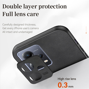 Funda de Cuero PU para <span class=keywords><strong>Redmi</strong></span> Note 12 5G, Funda Trasera de Piel de Oveja, Borde Suave, Funda para Móvil - Product Image 4