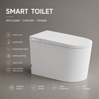 Cuvette de bidet intelligente en porcelaine avec télécommande, chasse d'eau cyclonique, double chasse, siège chauffant, lavage à l'eau chaude, antibactérien, toilette moderne