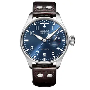 316L Stainless Steel Seagull ST2532 Power Reserve Sapphire Crystal Men Pilot Automatic Watch