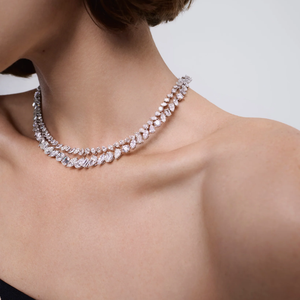 Lab Grown Diamond <b>Tennis</b> <b>Necklace</b> in 14K White Gold VVS2 Clarity DEF Color Women Luxury for Certified Ratans Diamonds - Product Image 2