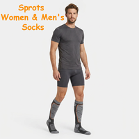 Chaussettes de sport montantes personnalisées pour femmes et hommes, en coton, rembourrées, anti-transpiration, pour le ski, la course et l'athlétisme