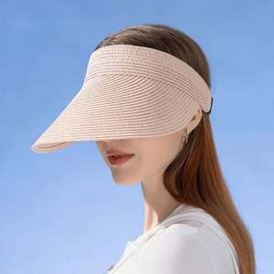 Nuevo Sombrero de Sol de Verano para Mujer, Sombrero de Paja con Visera y Banda para el Cabello, de Ala Ancha, para Exteriores - Product Image 5