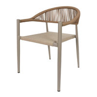 Ensembles de table et chaises de jardin d'extérieur en gros, chaises en corde tressée pour patio, fauteuils ronds pour restaurant