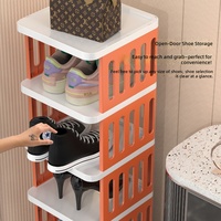 Étagère à chaussures en plastique pour entrée de maison, multi-niveaux, design simple, nouvelle collection 2024, best-seller, luxe, gain de place, étroite, pour dortoir