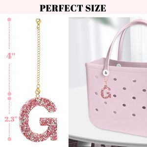Bag Charms for Bogg Bag <b>Accessories</b> for Women Girls personalized letters Decorative for Bitty Bogg Handbags <b>Beach</b> Totes bags - Product Image 2