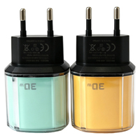 Boîtier de chargeur PD 30W transparent en cristal C006, prise EU, coque de chargeur Type-C, vente en gros, étui de chargeur vide