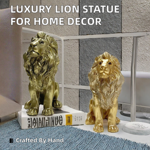 现代豪华狮子雕像树脂动物雕塑客厅书房门厅装饰艺术小摆设 - Product Image 3