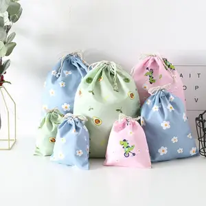 Factory Wholesale Custom Size Color Convenient Foldable Waterproof Portable Dustproof Travel Cotton Shoe Storage Drawstring Bag