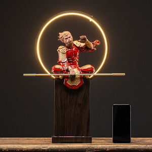 Estatua de Sun WuKong para decoración del hogar, estatua de Rey Mono hecha a mano, Arte Popular Chino, venta al por mayor - Product Image 5