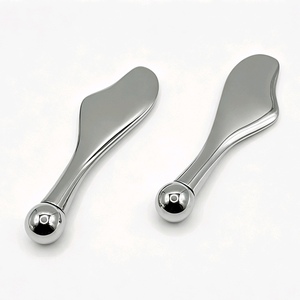 Outil de massage facial en alliage de zinc double usage avec cuillère et bâtonnet d'acupression à boule ronde pour lifting cutané – Vente en gros - Product Image 6