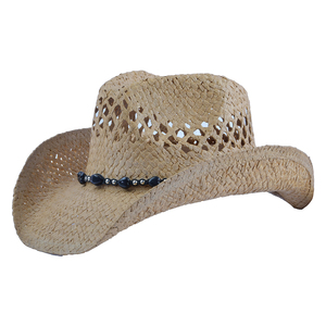 JAKIJAYI Handmade Western Style Unisex Plain Beige Aushöhlen Verstellbare Lemmy Straw Cowboyhut Männer mit breiter Krempe - Product Image 2