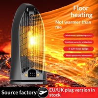 Ventilateur de bureau chauffant NFJ-1 en ivoire avec grille avant ronde et support en U pour un confort thermique personnel sur les bureaux de maison, de bureau et d'étude