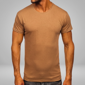 Camisetas de Compresión para Hombre, Corte Ajustado, Manga Corta, Color Sólido, 220g, OEM, Dobladillo Curvo Regular, 93% Algodón, 7% Elastano, para Gimnasio y Deportes - Product Image 3
