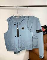 Veste décontractée de luxe Stone, bleu vintage, style streetwear, sport de plein air, respirante, coupe oversize pour homme
