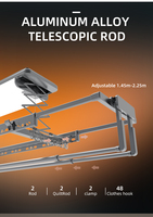 Séchoir à linge électrique intelligent rétractable et pliable en aluminium avec télécommande et commande vocale pour maison et balcon