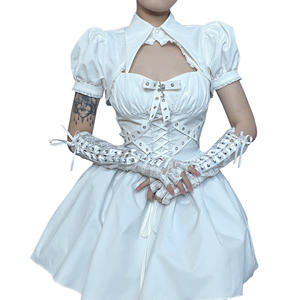 Mini robes gothiques foncées Bandage pour femmes Spaghetti Strap Sleeveless Swing Skater Dress Club Party Y2k Streetwear - Product Image 6