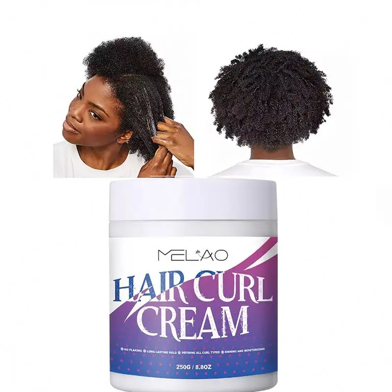 Vente en gros Crème coiffante défrisante hydratante anti-flizz curl personnalisée pour cheveux africains
