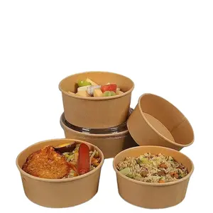 外卖快餐一次性定制Logo打印纸包装沙拉碗取出带盖容器