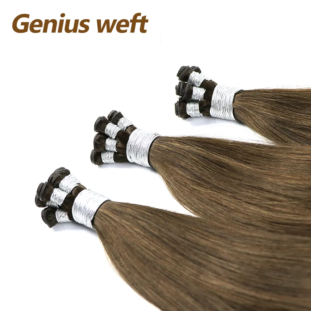 Hot Sale Brazilian Hair 100% Virgin Remy Human Hair 12A Double Drawn Genius Weft Hair Extension