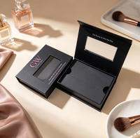 Boîte cadeau personnalisée pour ongles à presser, style livre magnétique, boîte rigide avec fenêtre transparente en PET, emballage cosmétique noir mat