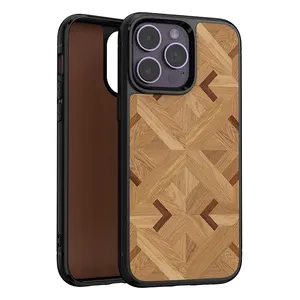 Factory Wholesale High Quality TPU PC Double Groove Inlay Matt Blank Case For IPhone 14 Pro Custom Leather Wood Case