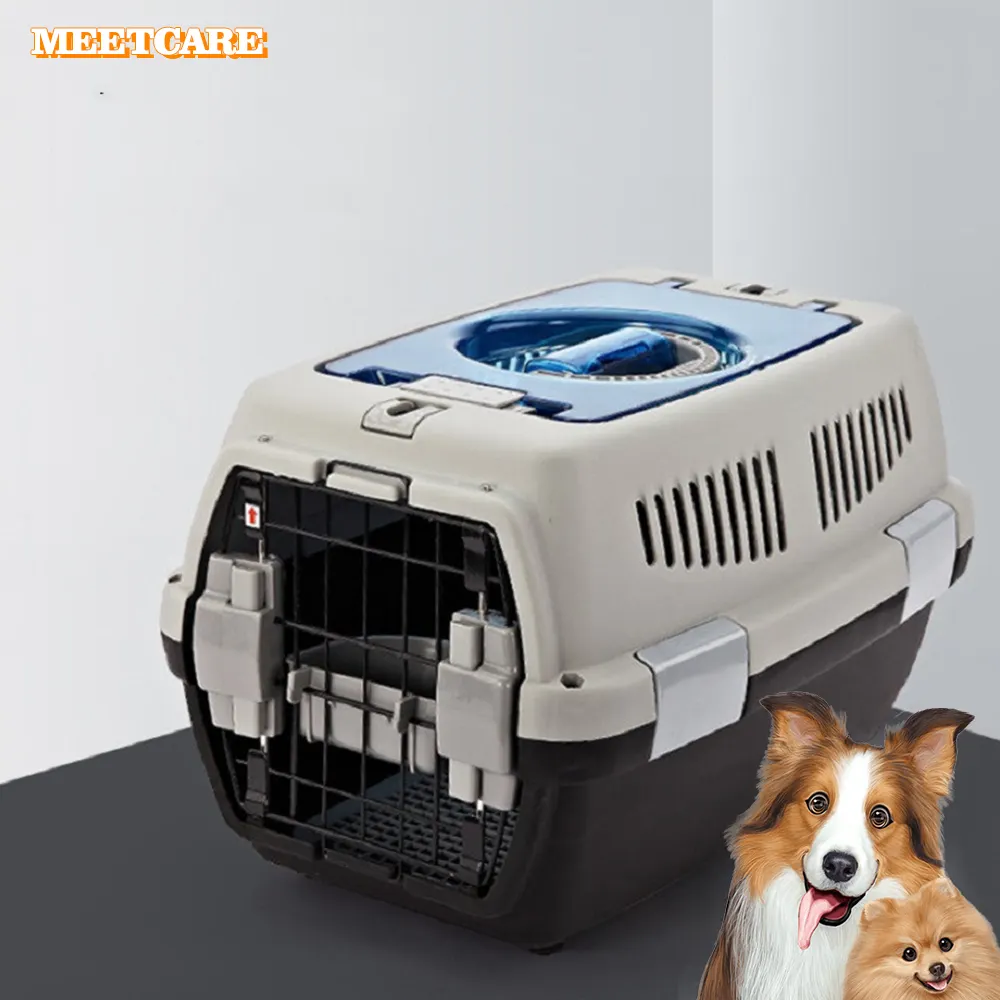 Durable Breathable Airline Approved Plastic Pet Cat Puppy Cage Dog Carrying Case Dog Travel Crate Dog Carrier