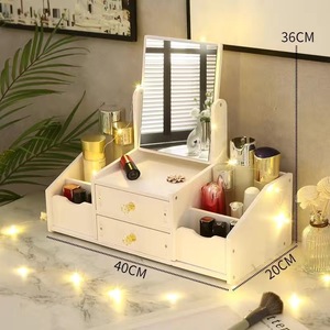 Student dormitory large capacity makeup organizer cosmetic box storage for dresser