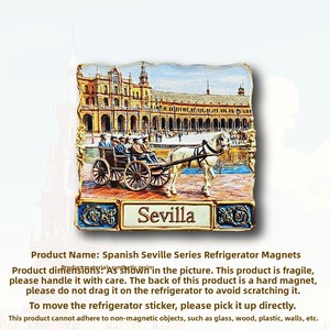 Imanes de Refrigerador con Diseño de la <span class=keywords><strong>Alma</strong></span> Poética de una Persona China, <span class=keywords><strong>Sevilla</strong></span>, España, Pegatinas Magnéticas 3D, Recuerdo de Viaje, Regalo para el Hogar - Product Image 4