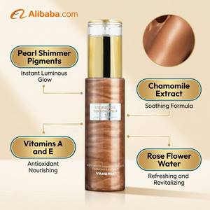 Spray <span class=keywords><strong>Bronceador</strong></span> Brillante VANERIA al por Mayor, Pigmento Perlado, Bruma Corporal con Vitamina A y E, Agua de Manzanilla y Rosa, <span class=keywords><strong>Bronceador</strong></span> Corporal - Product Image 1