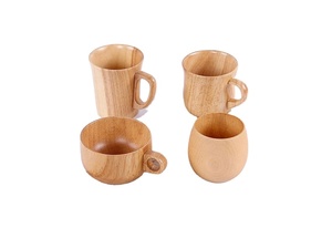 Top Grade Natural Solid Wood Tea Cup 4 Pack,Wooden Teacups Coffee <b>Mug</b> Wine <b>Mug</b> for Drinking Tea Coffee Wine <b>Bee</b> Wooden Tea Cups - Product Image 4