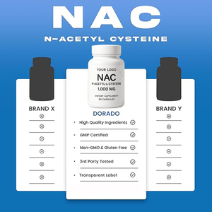 <span class=keywords><strong>Complément</strong></span> <span class=keywords><strong>NAC</strong></span> certifié GMP, N-Acétyl-L-Cystéine 1000mg, capsules de soutien antioxydant pour adultes - <span class=keywords><strong>Complément</strong></span> <span class=keywords><strong>alimentaire</strong></span> en marque privée - Product Image 2