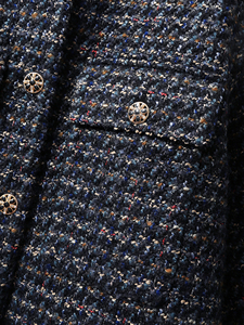 2025 Otoño/Invierno elegante chaqueta de Tweed de alta calidad de moda para mujer abrigo corto Vintage de etiqueta privada con Top de invierno esponjoso - Product Image 3