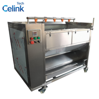 Automatische borstel-schilmachine van roestvrij staal 304 voor aardappelen, wortelen, uien, zoete aardappelen, fruit en groenten.