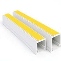 2 x 1 m de gaine de câblage en PVC autocollante blanche (lot de 2 m) pour dissimuler les câbles muraux et de télévision 16x16 mm
