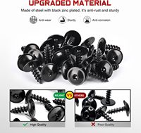 Nouveau QGZ029 10 sacs de clips de pare-chocs de voiture et de fixations automobiles, lot de 20 pièces/sac, métal noir, universel, pour carrosserie de voiture, clips de retenue à pression