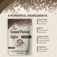 AegleWell Poudre de café aux protéines de lactosérum pour la récupération musculaire avant et après l'entraînement avec enzymes digestives et soutien énergétique