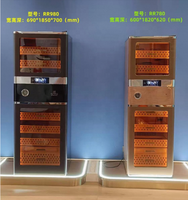 Humidor à cigares électrique RR980 en cuir de veau de luxe et bois de cèdre espagnol avec fonction de déshumidification (capacité 4000 cigares) - Expédition immédiate