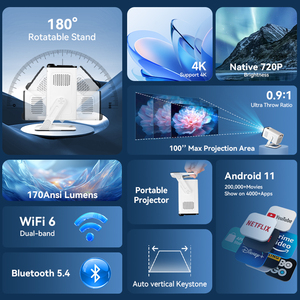 Hotack New Arrival X1 Mini Xách Tay Ngoài Trời Projecteur Rạp Hát Tại Nhà Rạp Chiếu Phim Proyector Thông Minh <span class=keywords><strong>Android</strong></span> TV Điện Thoại Máy Chiếu - Product Image 6