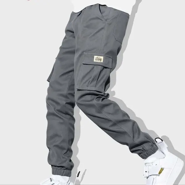 Custom 6 Pocket Cargo Long Pant Grey Streetwear Men Cargo Pants