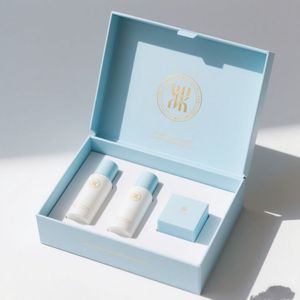 Custom Flip Top Textured <b>Gift</b> <b>Box</b> Magnetic Lid Closure <b>Box</b> Gold Perfume <b>Gift</b>/Skincare Packaging <b>Box</b> with Foam Insert - Product Image 3
