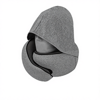 Oreiller de voyage à capuche en forme de U, design uni, avec mousse à mémoire de forme pour un soutien confortable du cou