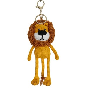 Knit Knitting Crocheted Animals lion KeyChain Crochet Toys Handmade Amigurumi Plushies lion Plush Toy Jewelry Key <b>Ring</b> Chains - Product Image 5