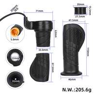 Poignée d'accélérateur à demi-tour 12V-72V en plastique durable, étanche, avec prise M8 3 broches WP pour vélo électrique et scooter