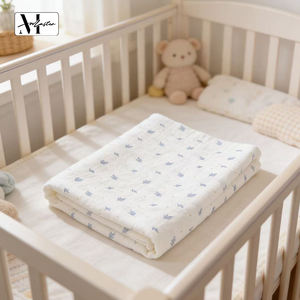 Paños de Bebé para Regurgitar, Mantas y Envolturas para Piel Sensible, Textura Cómoda de <span class=keywords><strong>Alta</strong></span> Densidad, 100% Algodón Peinado, Tejido de Punto Crepé Cruzado - Product Image 1