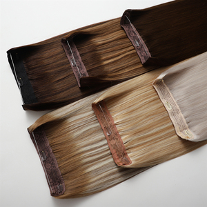 <span class=keywords><strong>Extensiones</strong></span> de Cabello Balayage Halo Premium con Alambre Invisible y Clips, Cabello Humano Virgen Remy con Cutícula Alineada - Product Image 6