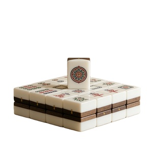 ชุดเกมไพ่นกกระจอกอเมริกันลายไม้สีน้ำตาล วาดด้วยมือ พร้อมโลโก้แบรนด์  แบบกำหนดเองสำหรับผู้เล่น 4 คน  พร้อมแผ่นเกมและไพ่นกกระจอก - Product Image 3