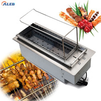 Grill de barbecue rotatif automatique haute performance en acier inoxydable, machine à brochettes électrique pour restaurant